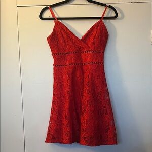 🆕 Francesca’s Elegant Red Lace Dress